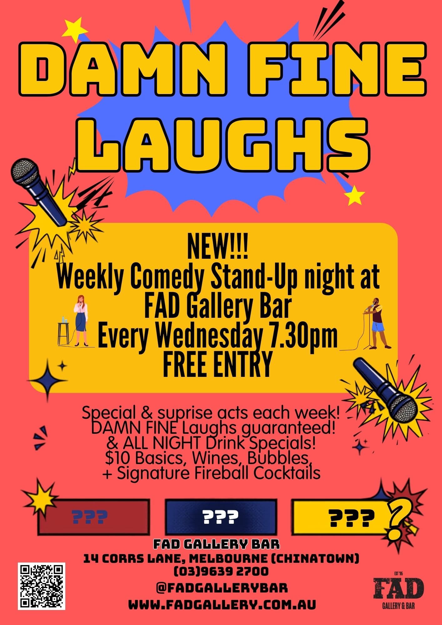 Damn Fine Laughs at FAD Gallery Bar